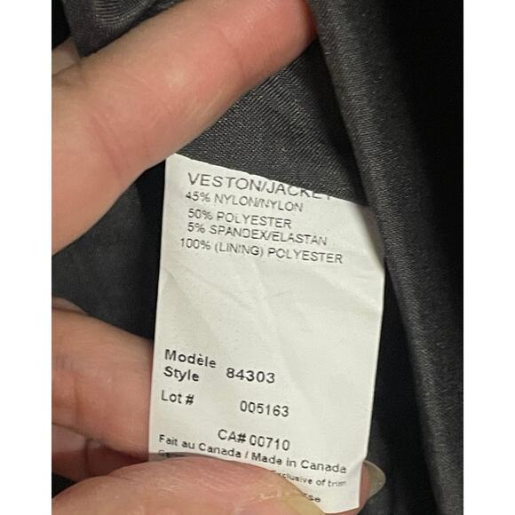 Vtg 90s Joseph Ribkoff Sz 10 Trench Coat Bubble Hem Gray Satin Glam Statement - Picture 16 of 16